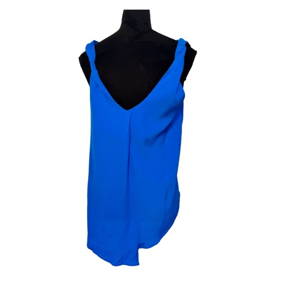 Zara Asymmetrical Sleeveless Blouse Blue - Picture 3 of 10